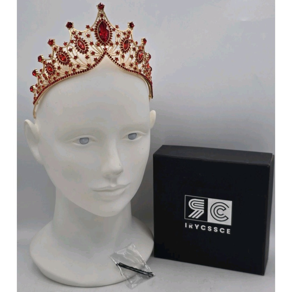 Red Quinceanera Crystal Crown Tiaras Girl Hair Wedding β Party